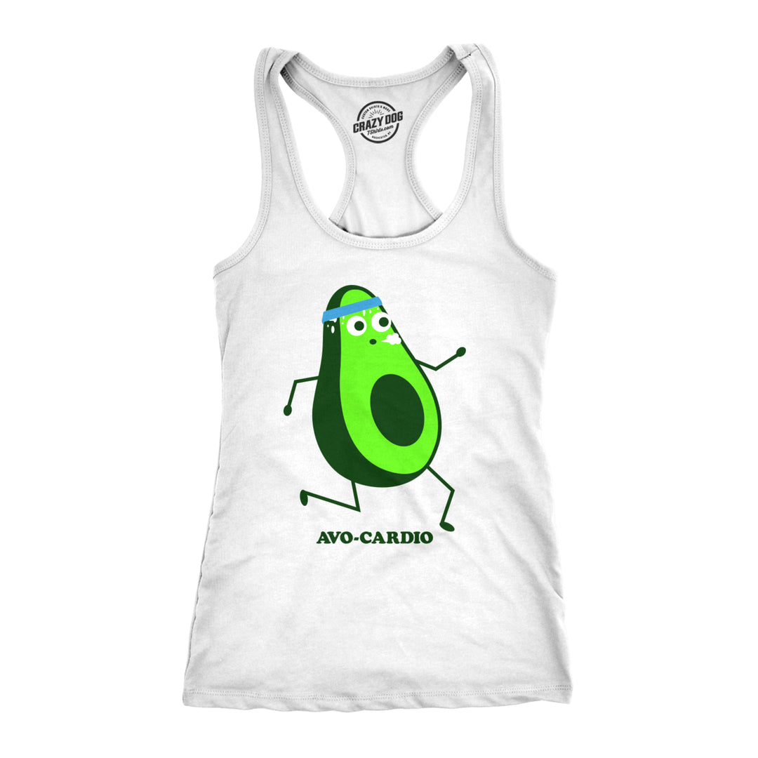 Womens Avocardio Tank Top Funny Running Workout T Shirt Sarcastic Hilarious Image 1