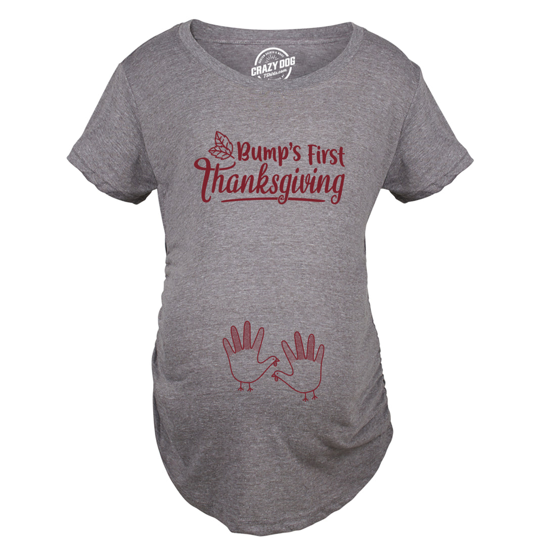 Maternity Bumps First Thanksgiving Tshirt Cute Funny Turkey Day Pregnancy Tee Image 4