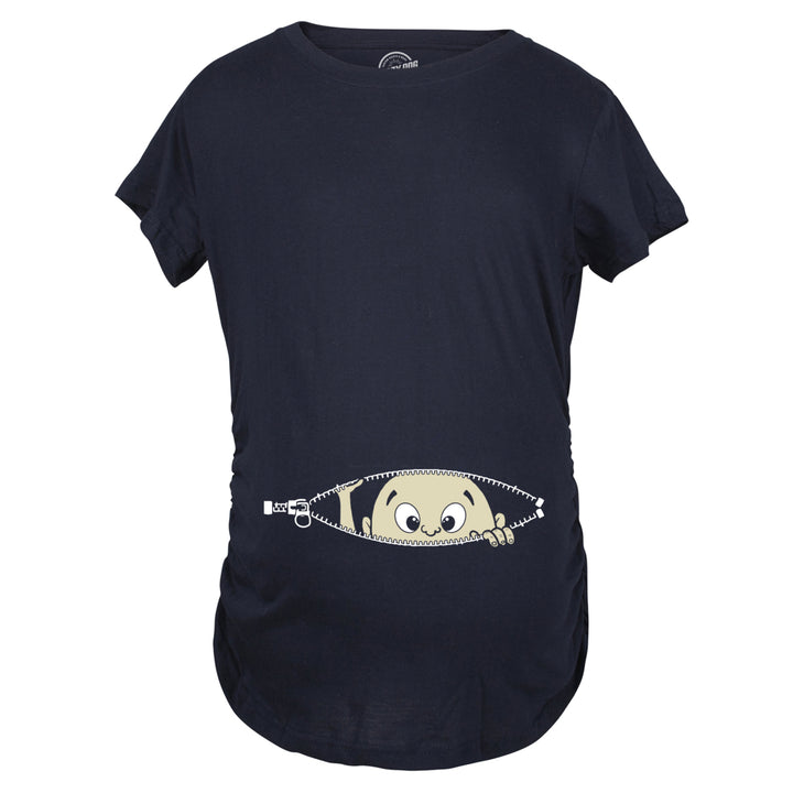 Maternity Baby Peeking T Shirt Funny Pregnancy Tee For Expecting Mothers Image 4