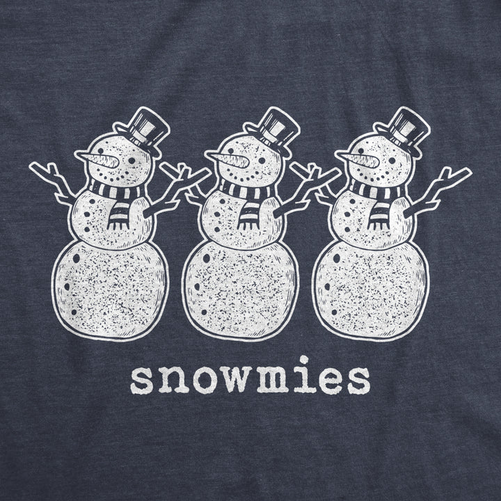 Mens Snowmies Tshirt Funny Snowmen Homies Friends Winter Season Graphic Tee Image 2