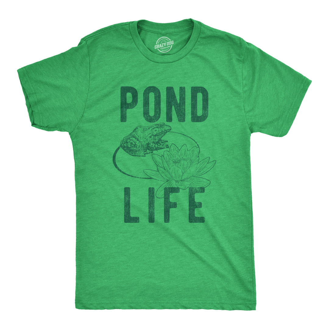 Mens Pond Life Graphic Tshirt Funny Summer Toad Frog Lilypad Novelty Graphic Tee Image 1