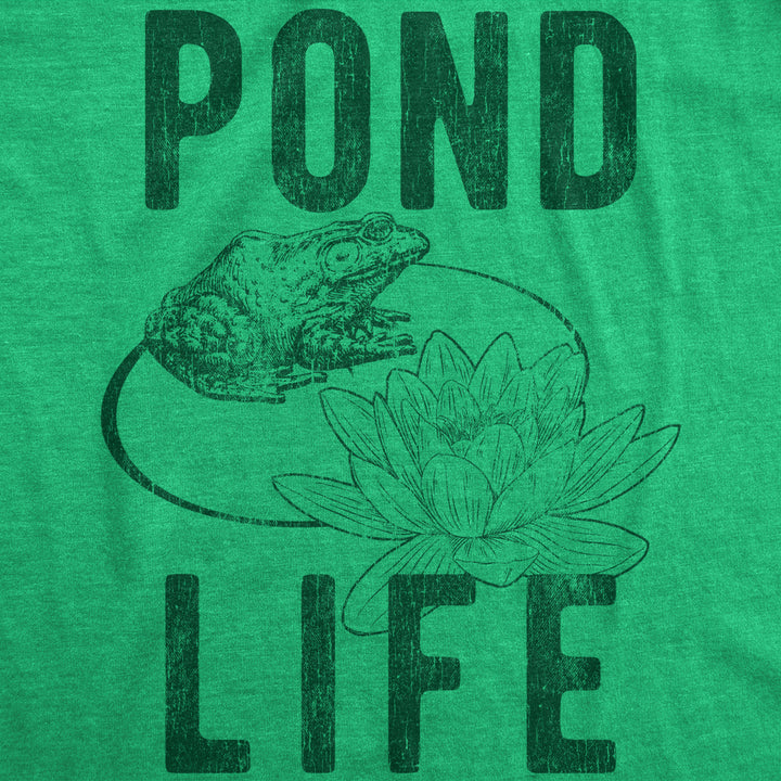 Mens Pond Life Graphic Tshirt Funny Summer Toad Frog Lilypad Novelty Graphic Tee Image 2