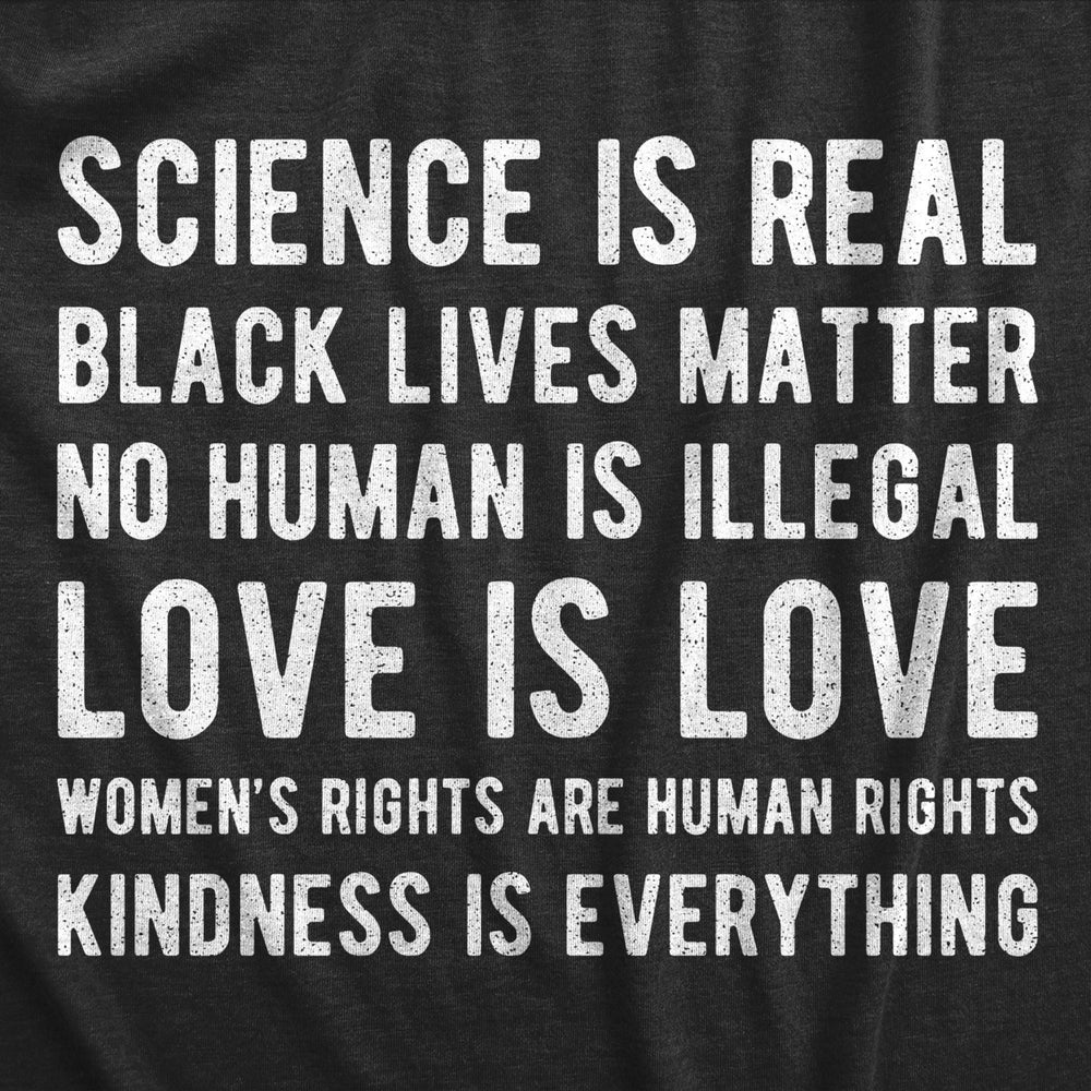 Mens Science Is Real Black Lives Matter No Human Is Illegal Tshirt Protest Graphic Tee Image 2