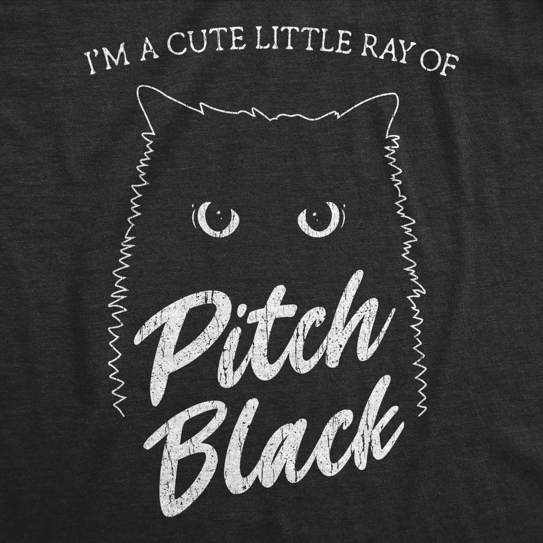 Mens Im A Cute Little Ray Of Pitch Black Tshirt Funny Pet Cat Kitty Halloween Graphic Novelty Tee Image 2