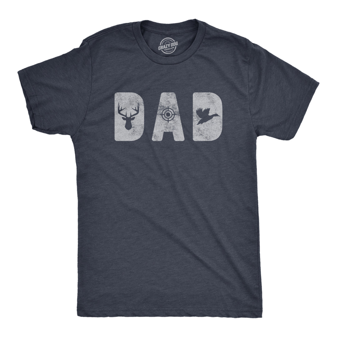 Mens Dad Hunting Tshirt Funny Fathers Day Outdoor Deer Hunter Graphic Tee Image 1