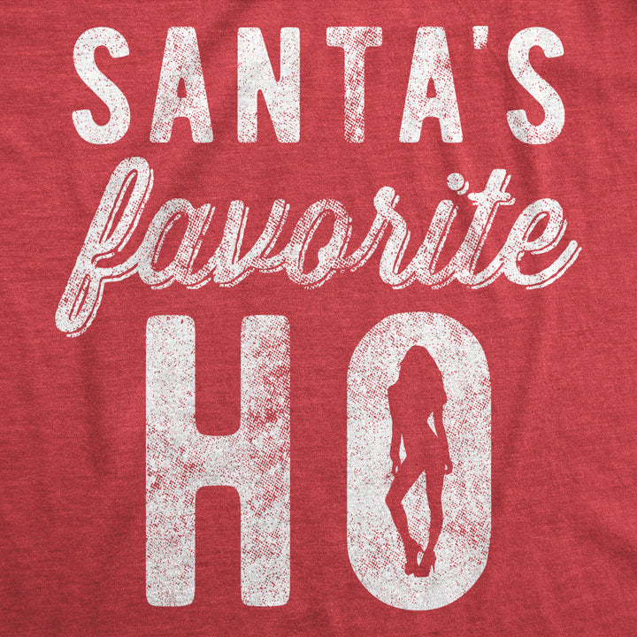 Womens Santas Favorite Ho Tshirt Funny Christmas Party Naughty Or Nice Graphic Tee Image 2