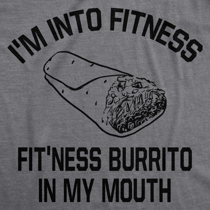 Mens Fitness Burrito Funny Gym T shirt Sarcasm Hilarious Workout Novelty Tees Image 2