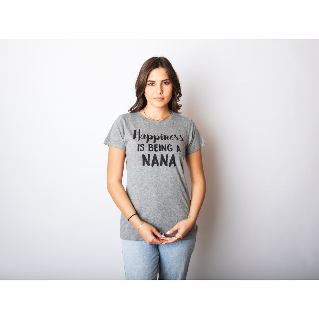 Womens Happiness Is Being A Nana T shirt Cute Gift for Grandma Grandmother Cool Image 4