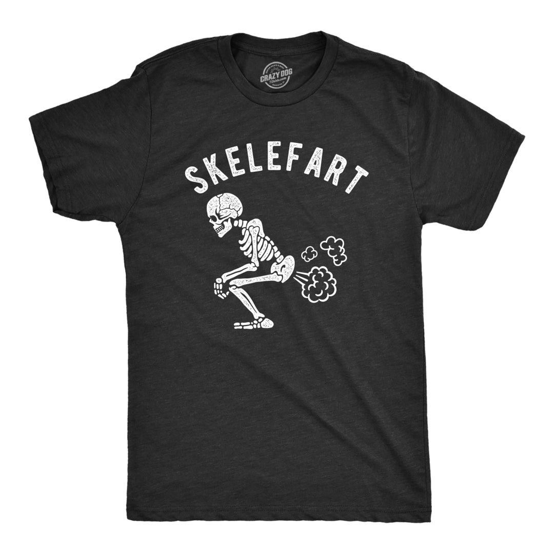 Mens Skelefart Tshirt Funny Halloween Skeleton Hilarious Toot Graphic Tee Image 1