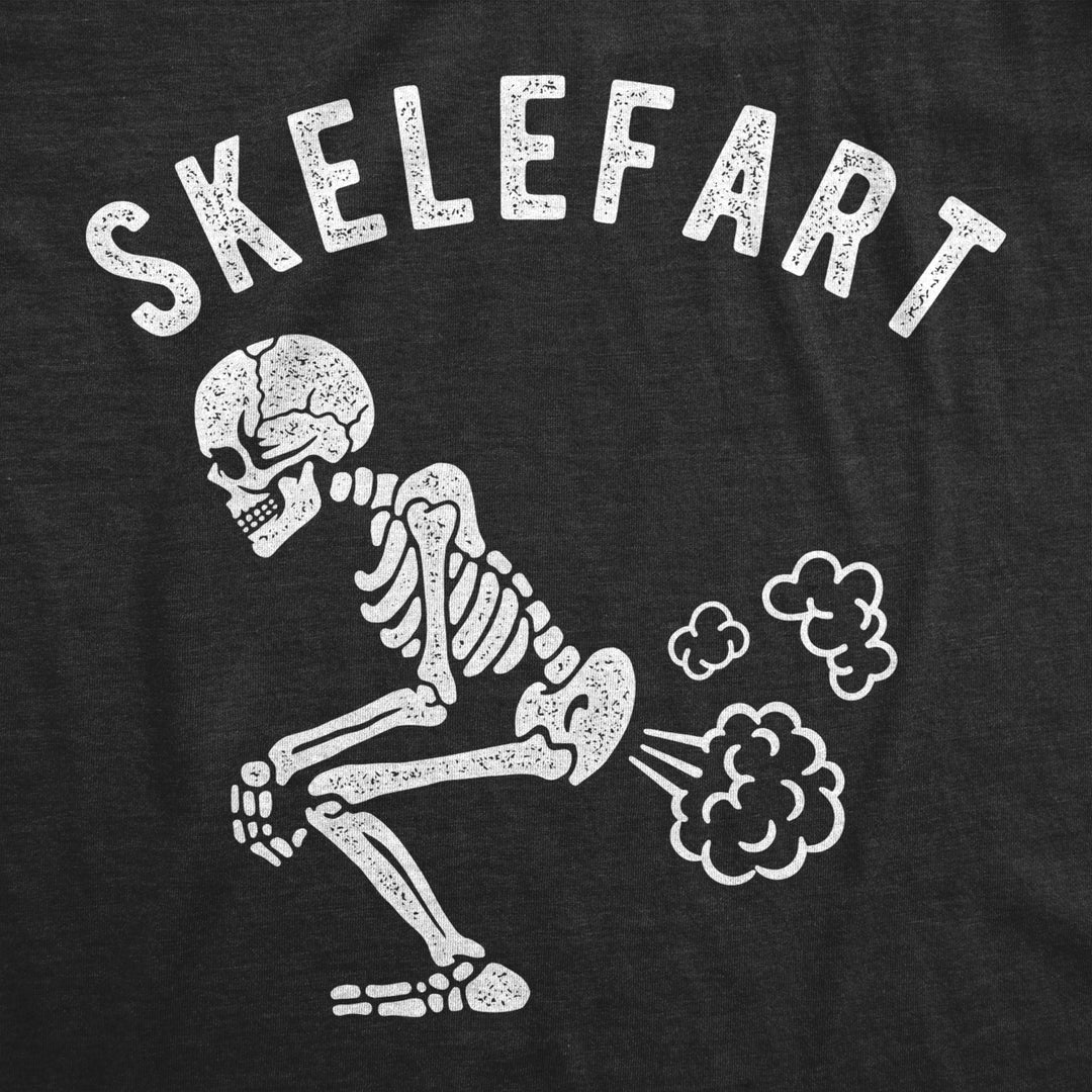 Mens Skelefart Tshirt Funny Halloween Skeleton Hilarious Toot Graphic Tee Image 2