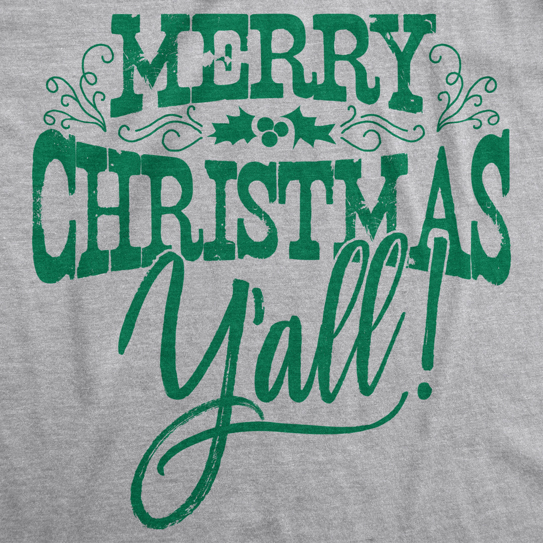 Mens Merry Christmas Yall Tshirt Cute Holiday Tee For Guys Image 2