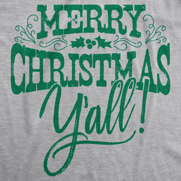 Mens Merry Christmas Yall Tshirt Cute Holiday Tee For Guys Image 2