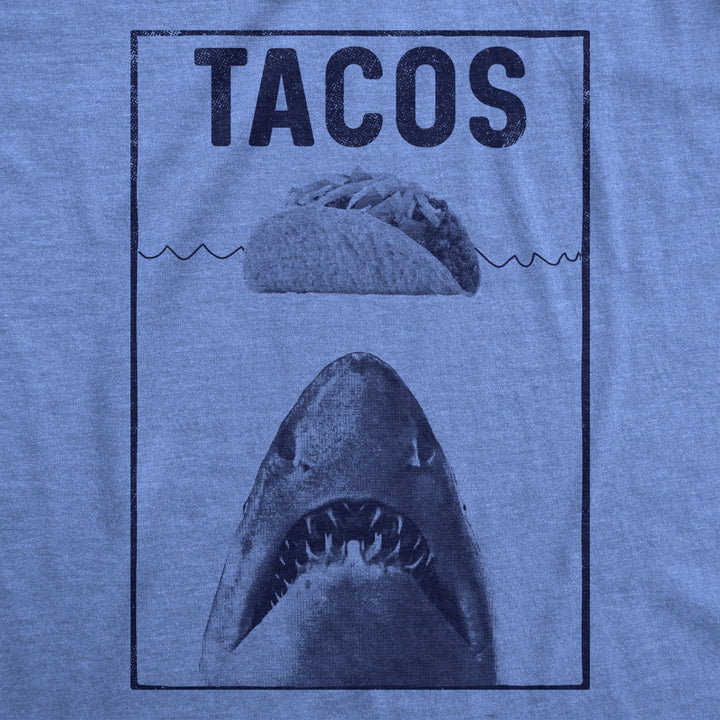 Mens Tacos Shark Tshirt Funny Jaws Tee For Guys Image 2