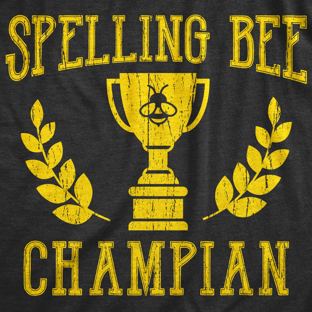 Mens Spelling Bee Champian T shirt Funny Nerdy Geek Hilarious Novelty Tee Image 2