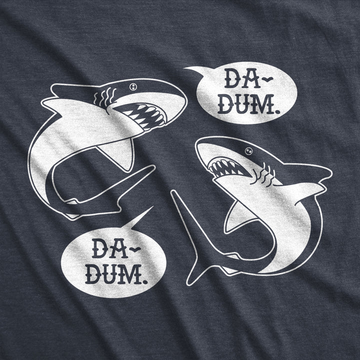 Mens Da-Dum Da-Dum Shark Tshirt Funny Summer Vacation Tee For Guys Image 2