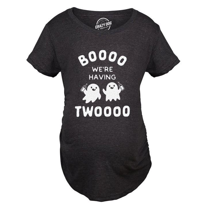 Maternity Boo Were Having Two Tshirt Funny Pregnancy Twins Announcement Halloween Tee Image 4