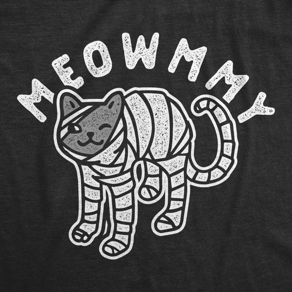 Womens Meowmmy Tshirt Funny Cat Lover Halloween Mummy Tee Image 2