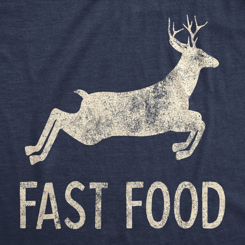 Womens Fast Food Tshirt Funny Deer Hunting Season Novelty Graphic Tee Image 2