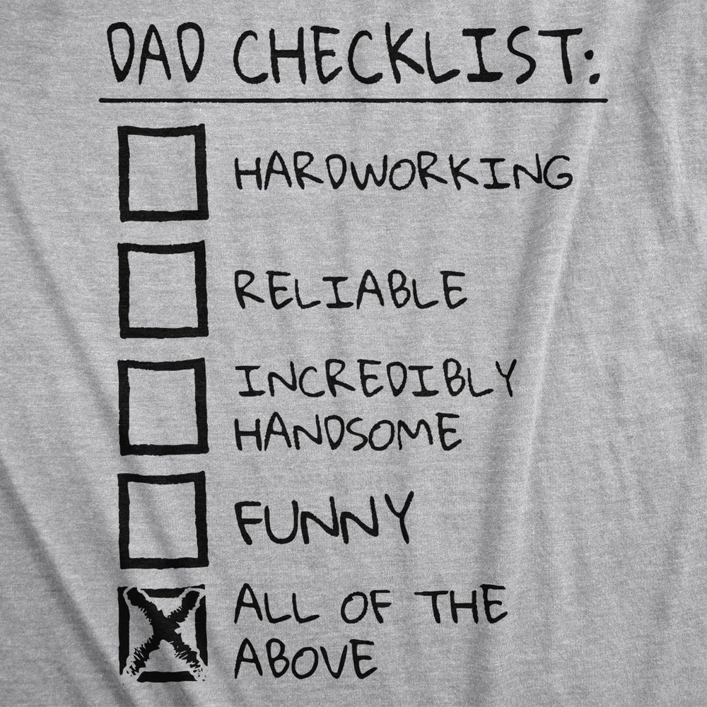 Mens Dad Checklist T Shirt Funny Fathers Day Tee Dad Gift Ideas Image 2