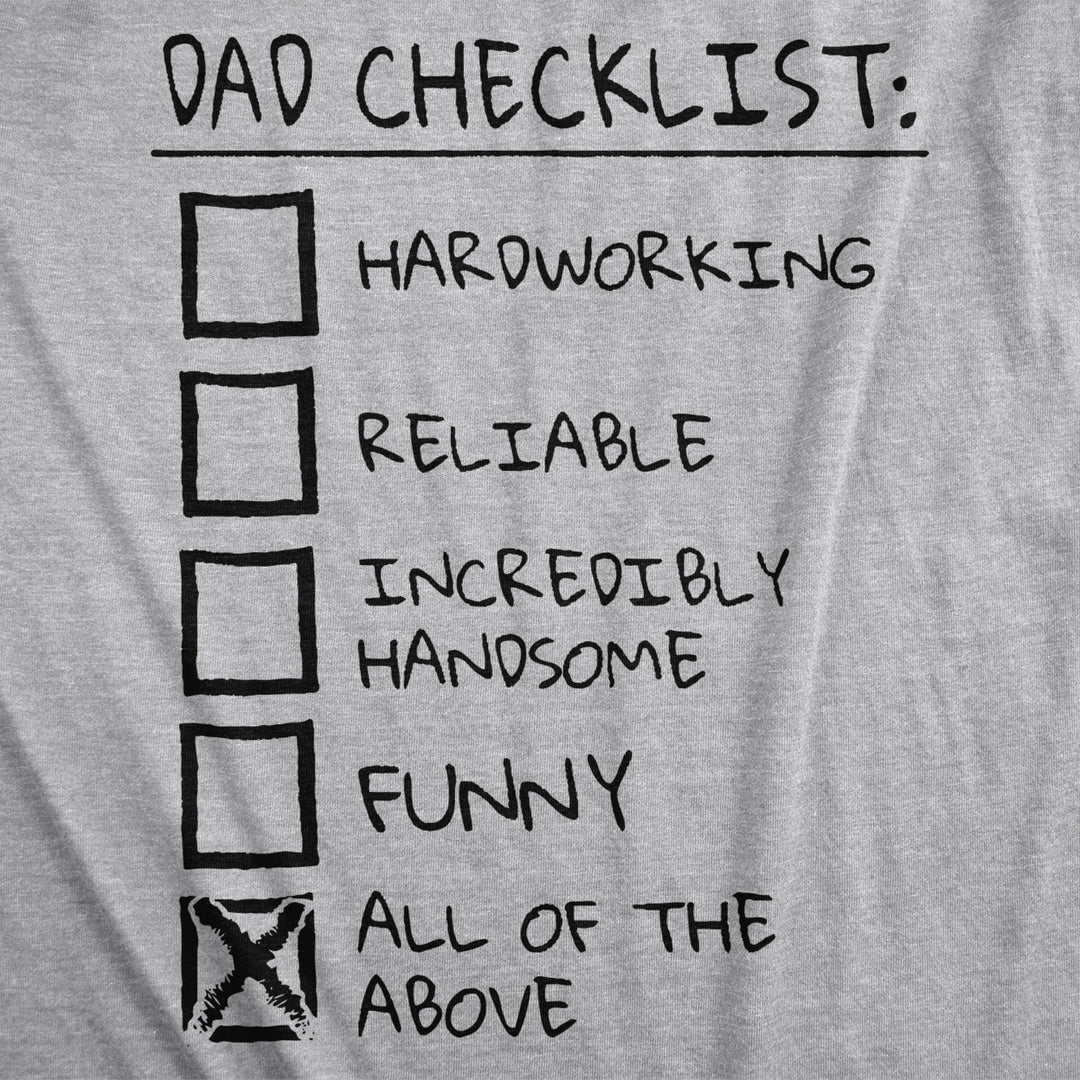 Mens Dad Checklist T Shirt Funny Fathers Day Tee Dad Gift Ideas Image 2