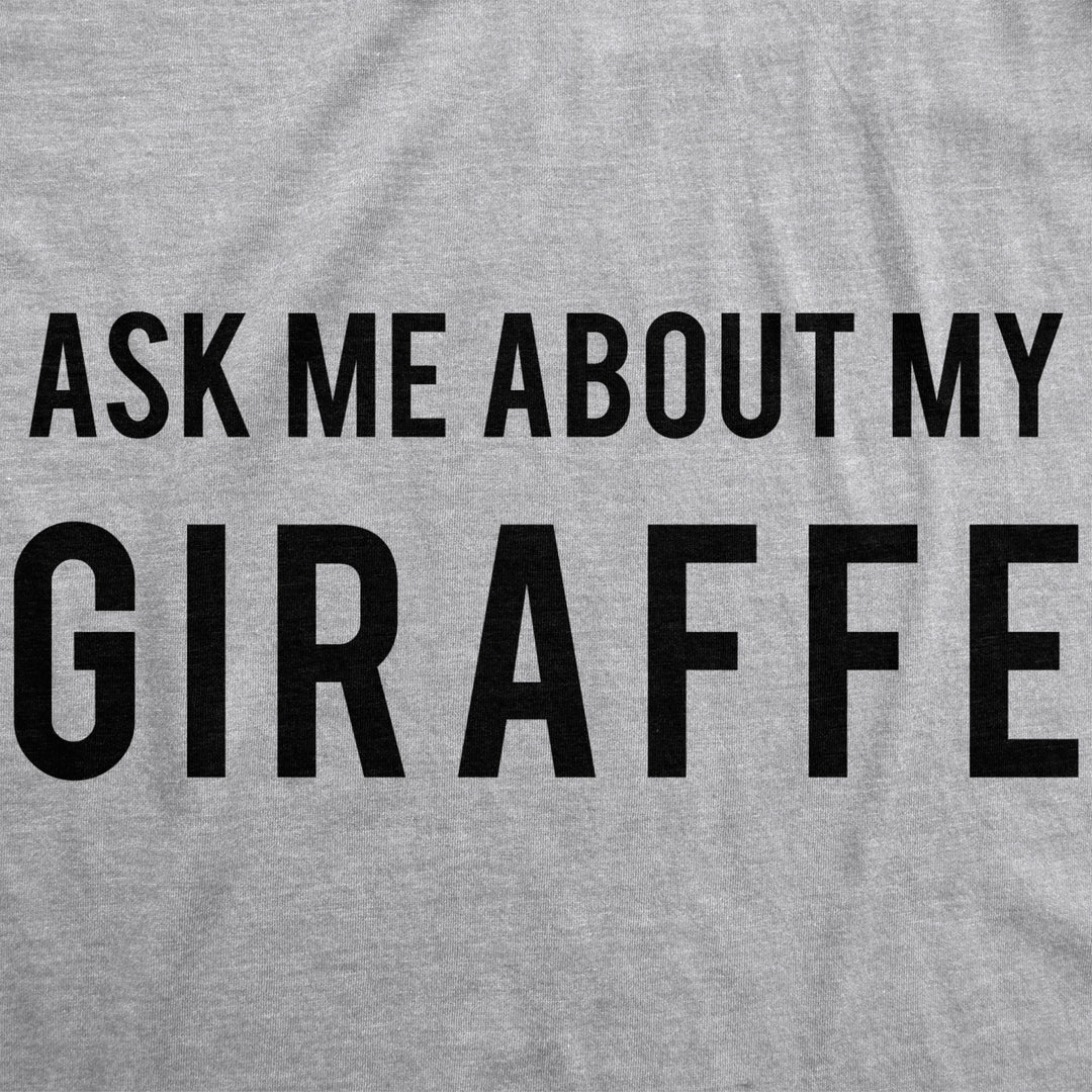 Womens Ask Me About My Giraffe T Shirt Funny Costume Flip Up Shirt Image 4