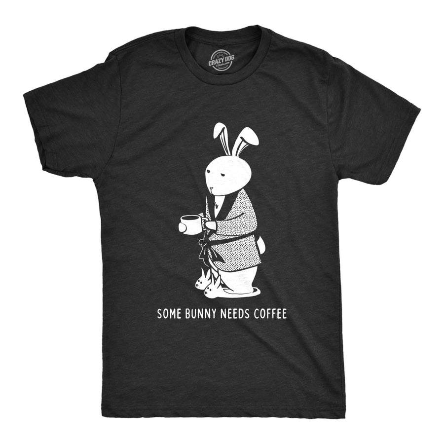 Mens Some Bunny Needs Coffee T Shirt Cute Easter Faith Sarcastic Caffeine Tee Image 1