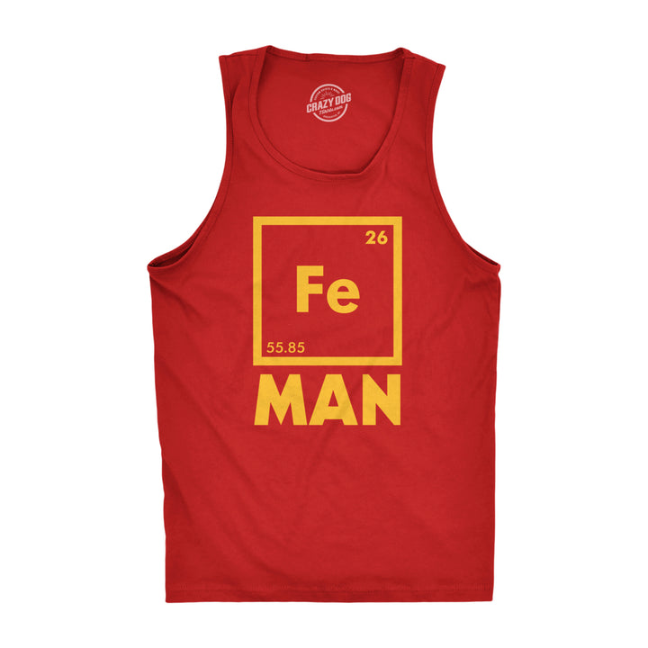 Mens Fitness Tank Iron Science Tanktop Cool Novelty Funny Nerdy Graphic Print Tshirt Image 1