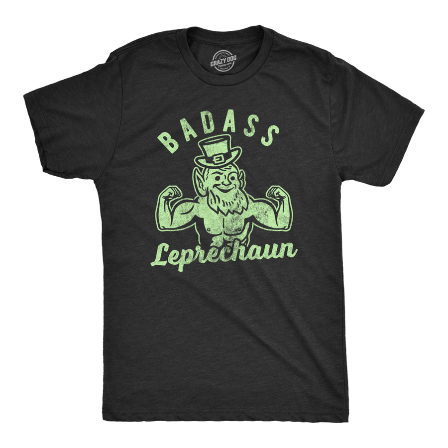 Mens bada** Leprechaun Tshirt Funny Fitness Workout St Patricks Day Irish Graphic Tee Image 1