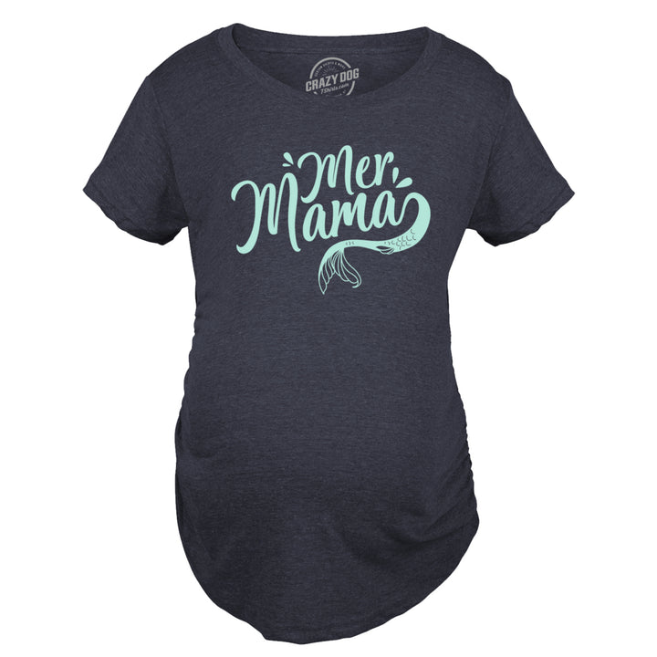 Maternity MerMama Tshirt Funny Mothers Day Mermaid Pregnancy Tee Image 2