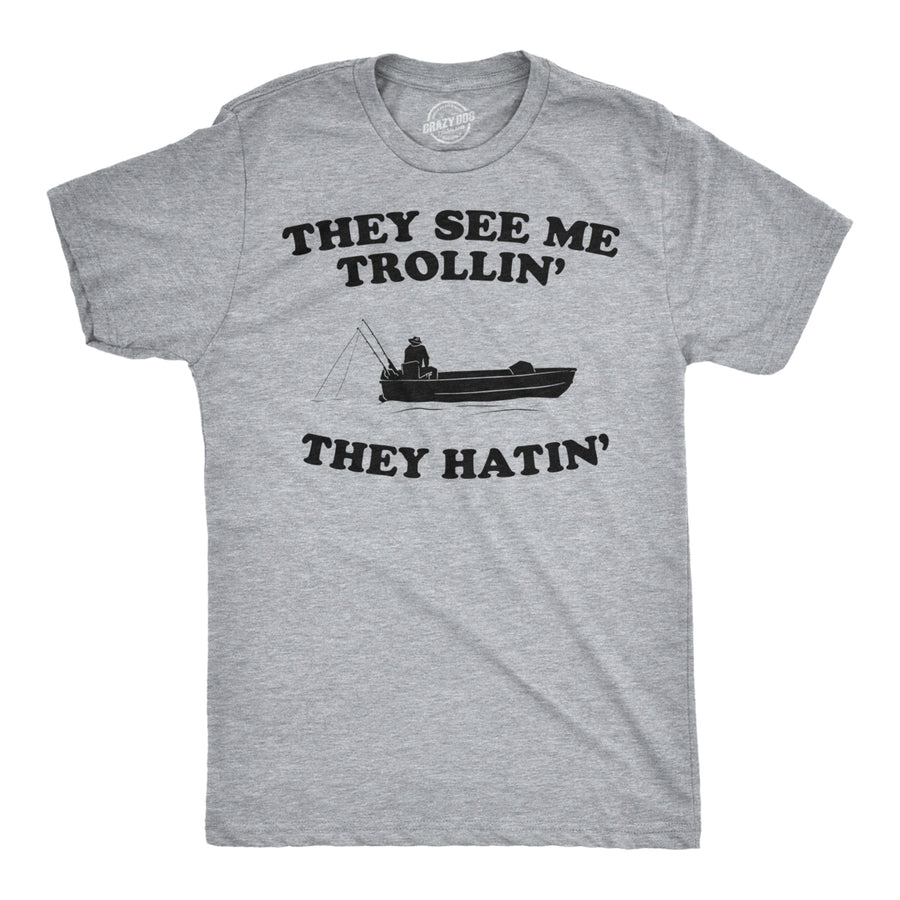 They See Me Trollin T Shirt Funny Fishing Shirts Fish Jokes Summer Camping Image 1