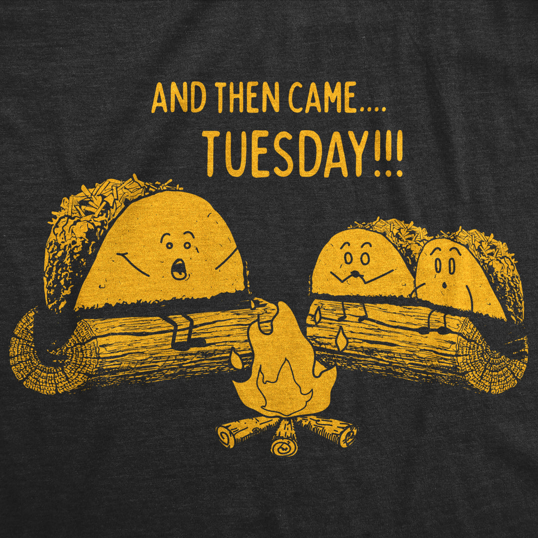 Mens Taco Tuesday Ghost Story Tshirt Funny Mexican Food Campfire Graphic Tee Image 2