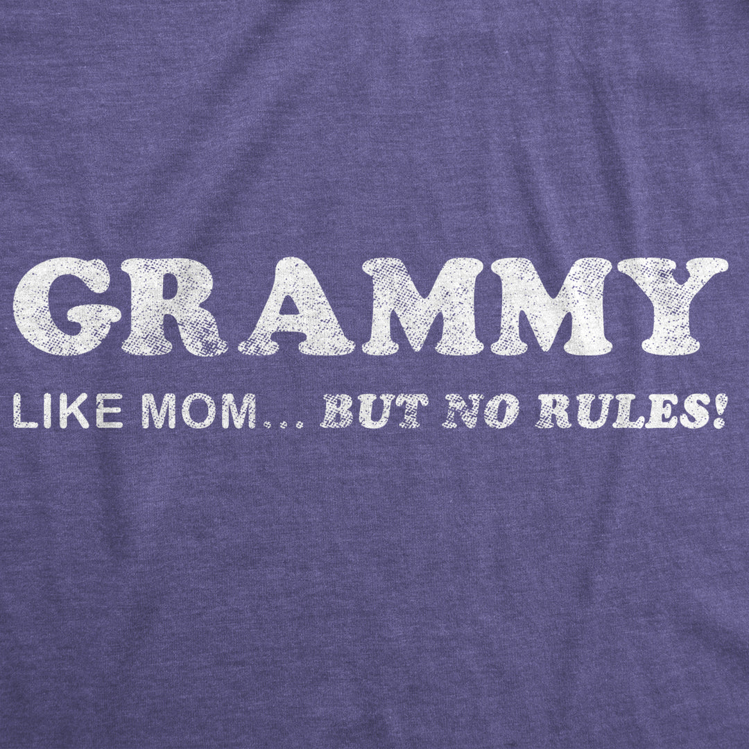 Womens Grammy Like Mom But No Rules Tshirt Funny Grandmother Tee Image 2