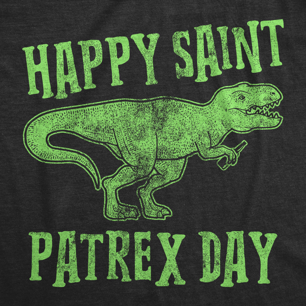 Mens Happy Saint Patrex Day T shirt Funny T-Rex Dinosaur St Patricks Day Graphic Image 2