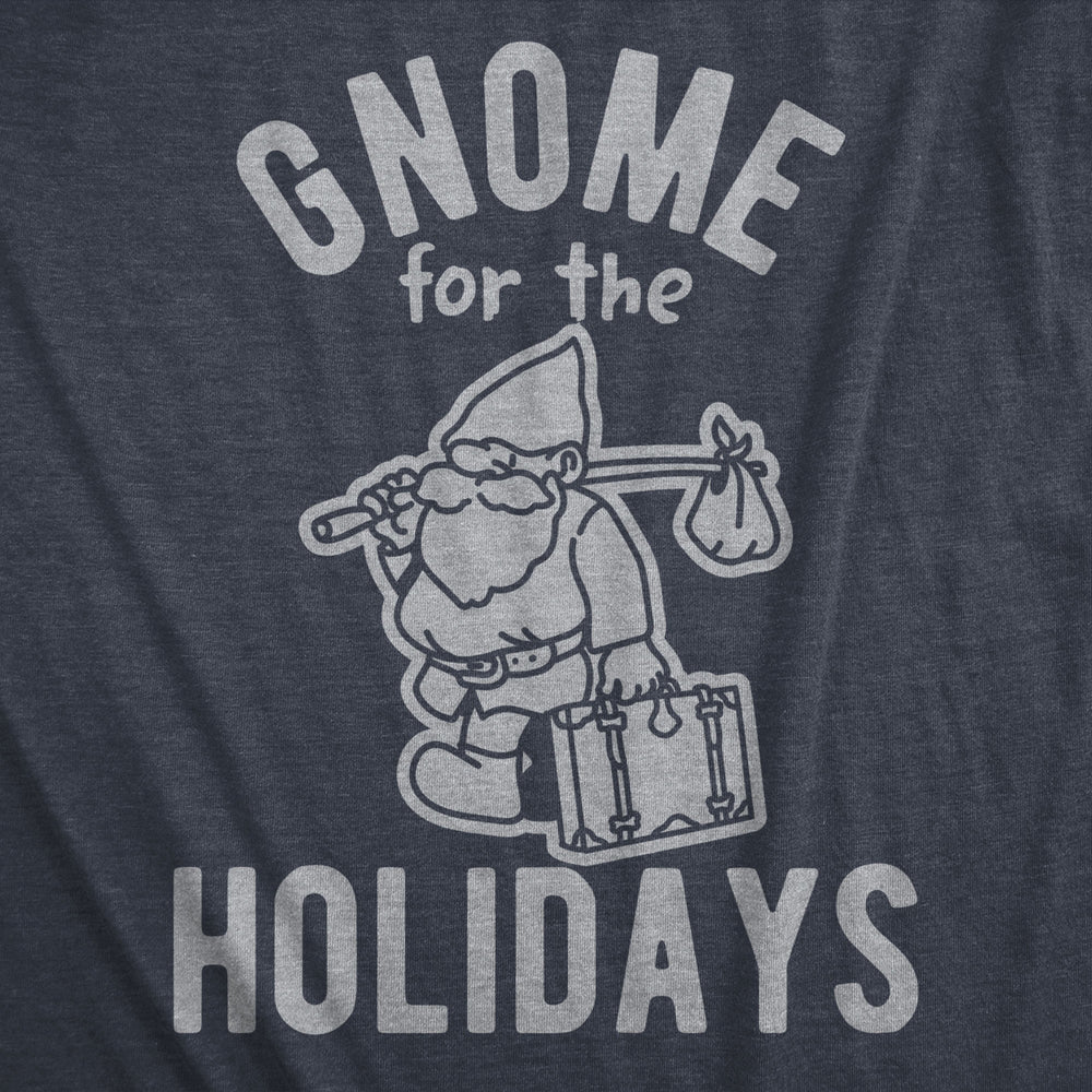 Womens Gnome For The Holidays Tshirt Funny Christmas Party Family Graphic Tee Image 2