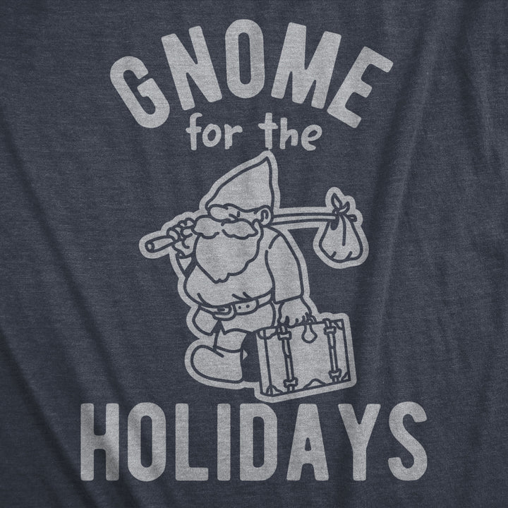 Womens Gnome For The Holidays Tshirt Funny Christmas Party Family Graphic Tee Image 2