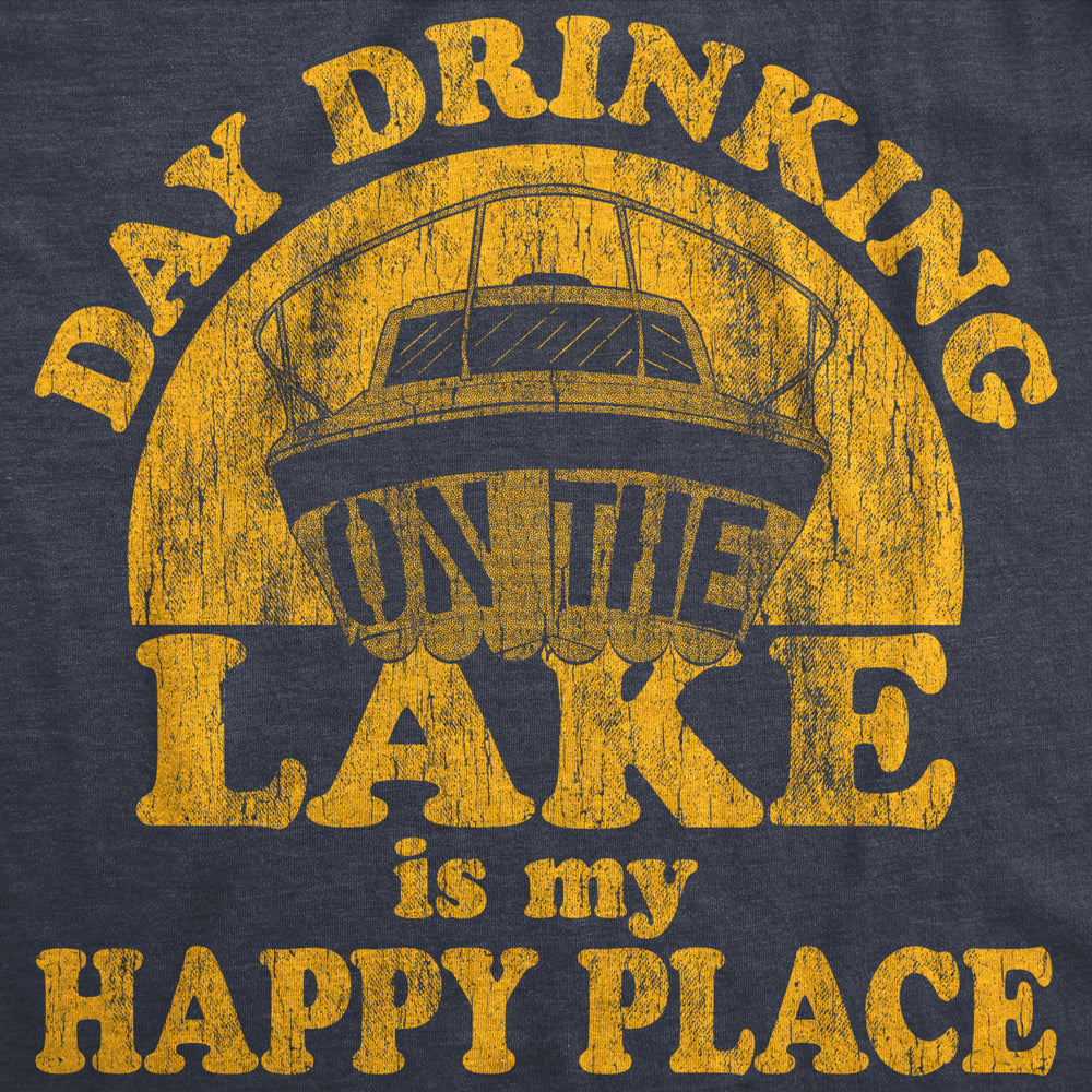 Womens Fitness Tank Day Drinking On The Lake Is My Happy Place Tanktop Funny Summer Boating Vacation Shirt Image 2