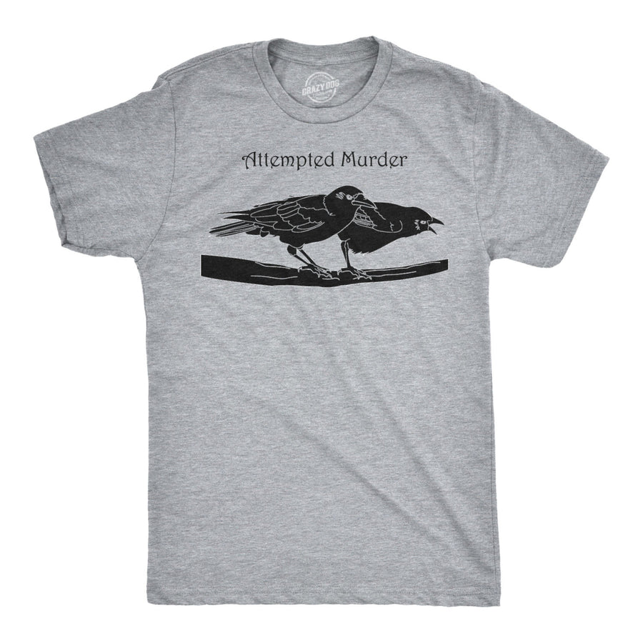 Attempted Murder T Shirt Funny Sarcastic Novelty Graphic Tee Adult Humor Top Image 1