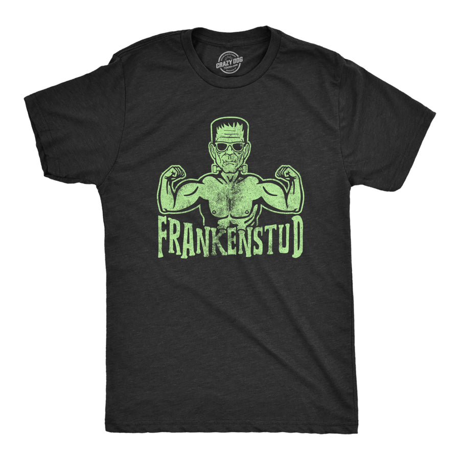 Mens Frankenstud Tshirt Funny Fitness Workout Frankenstein Halloween Graphic Tee Image 1