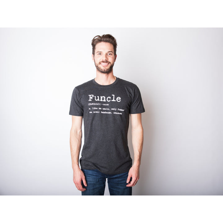 Mens Funcle Definition T shirt Funny Graphic Uncle Family Tee Novelty Print Image 4