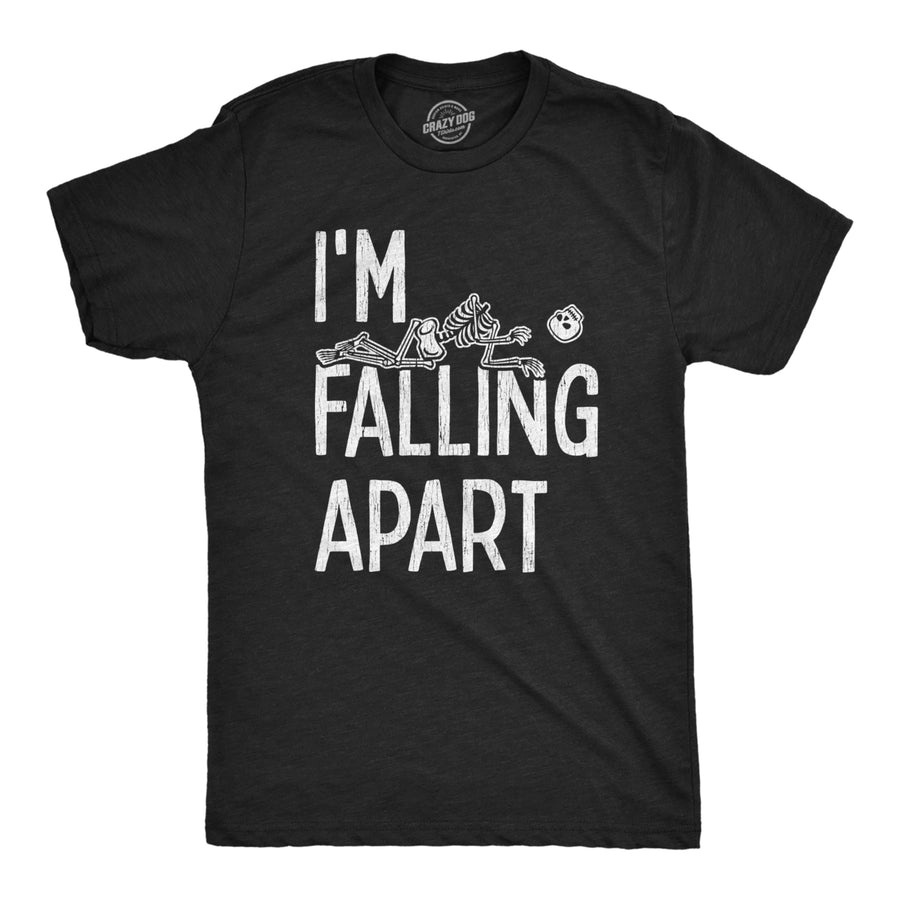 Mens Im Falling Apart Tshirt Funny Halloween Skeleton Sarcastic Tee Image 1