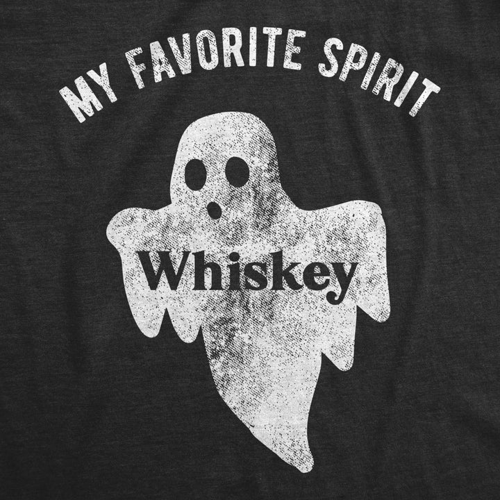 Womens My Favorite Spirit Whiskey Tshirt Funny Halloween Ghost Drinking Party Tee Image 2