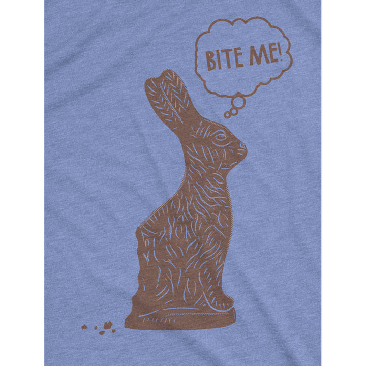 Mens Bite Me Chocolate Easter Bunny T Shirt Funny Sassy Candy Hilarious Tee Image 2