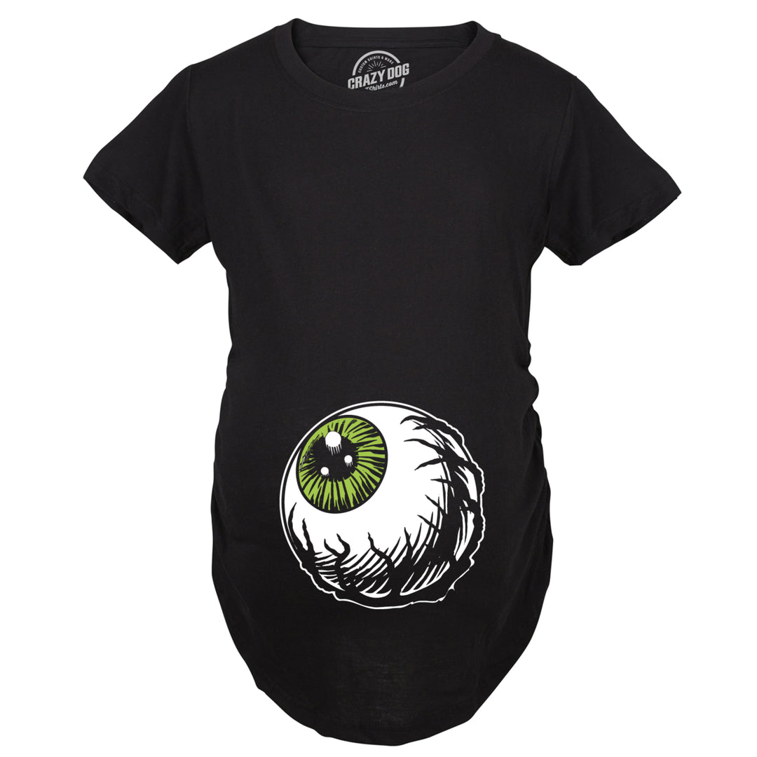 Maternity Eyeball Funny Graphic Costume Tee Pregnancy Announcement Baby Bump T shirt Image 2