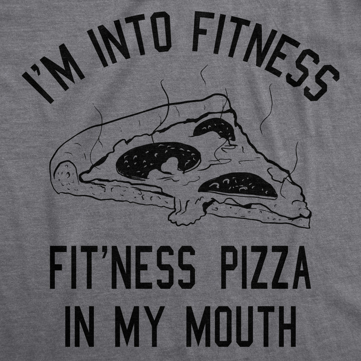 Womens Fitness Pizza In My Mouth Funny Workout Foodie T shirt Image 2