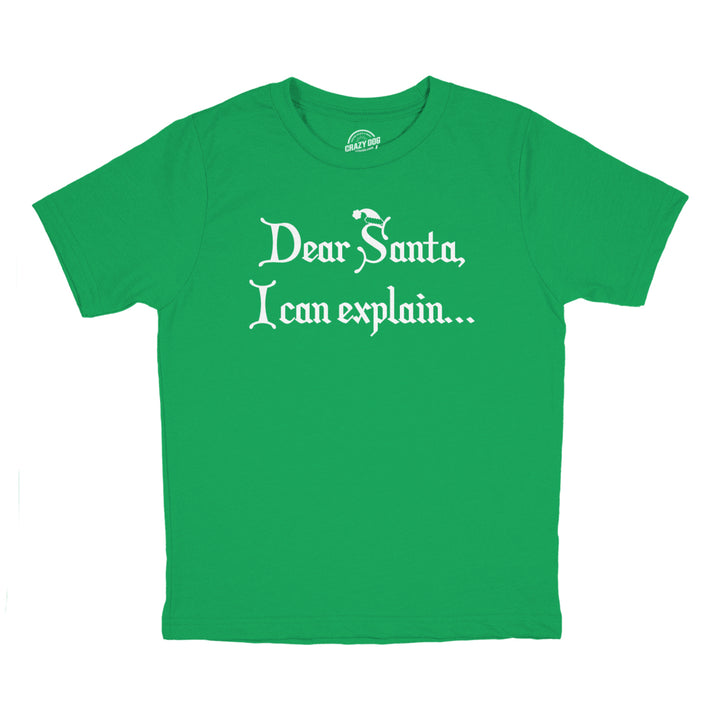 Youth Dear Santa T Shirt I Can Explain Shirt Funny Christmas Tee for Kids Image 2