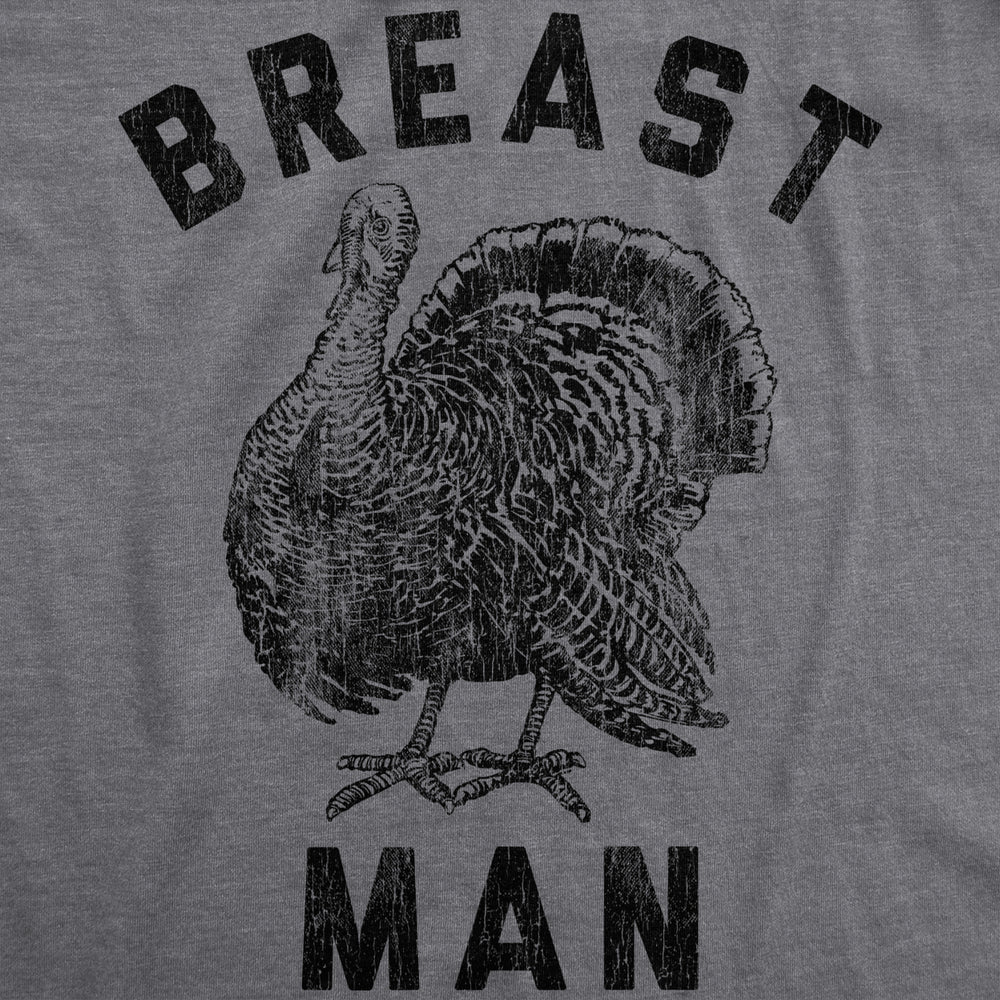 Mens Breast Man Tshirt Funny Thanksgiving Dinner Turkey Day Graphic Novelty Tee Image 2