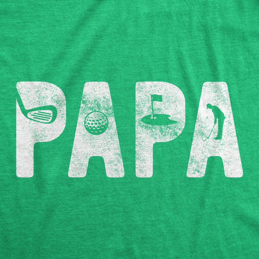 Mens Papa Golf Tshirt Funny Fathers Day Outdoor Sports Graphic Tee Image 2