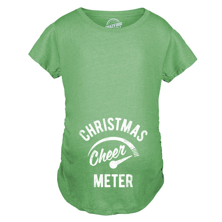 Maternity Christmas Cheer Meter Tshirt Funny Holiday Xmas Pregnancy Graphic Tee Image 4