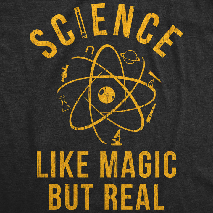 Womens Science Like Magic But Real Tshirt Funny Nerdy Teacher Tee Image 2