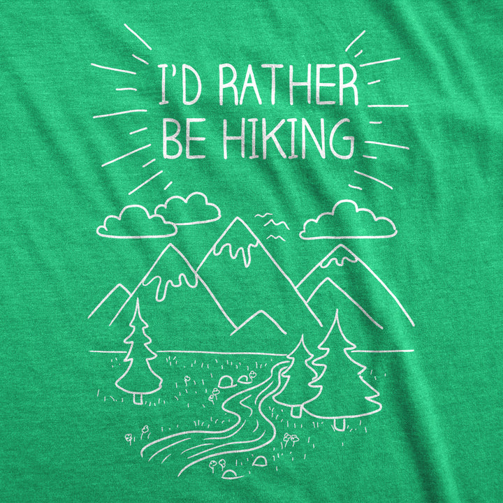 Mens Id Rather Be Hiking Funny Summer Nature Camping T shirt Image 2